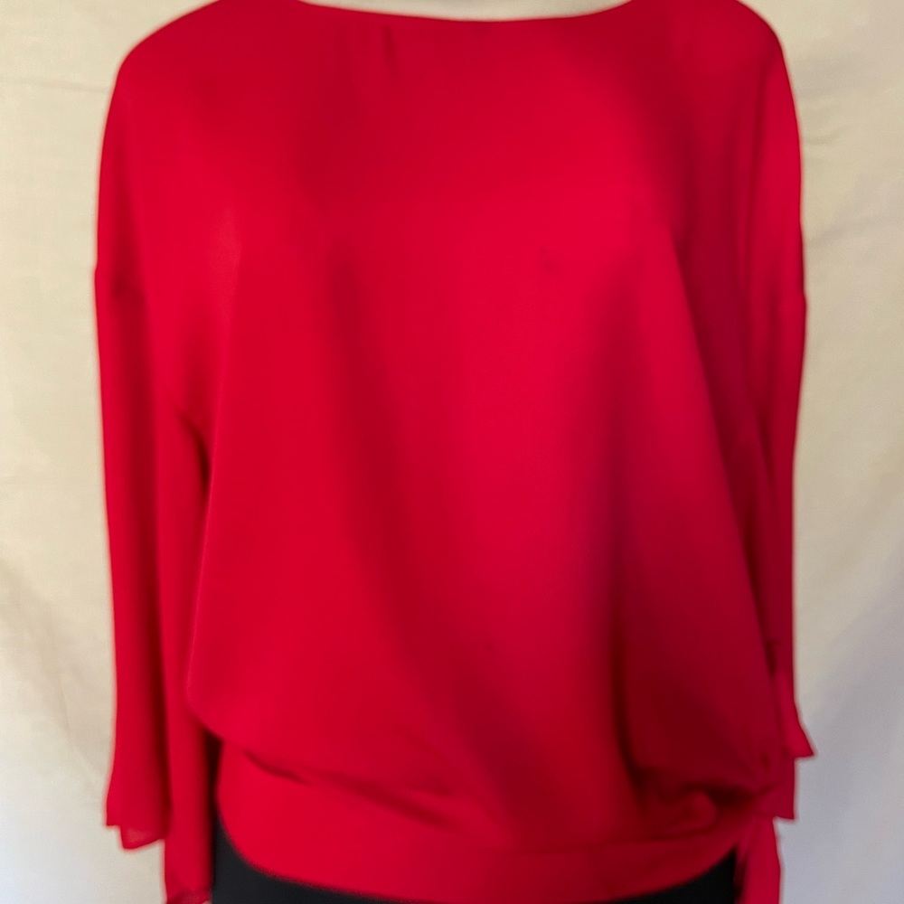 Worthington Bold Scarlet Blouse with tie
Misses L
Vibrant red